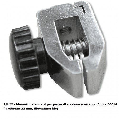 AC 22 - Morsetto standard per prove di trazione e strappo fino a 500 N (larghezza 22 mm, filettatura: M6)